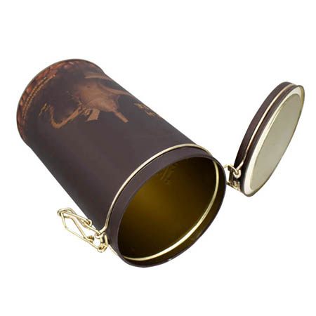 Classical Big Round Airtight Metal Coffee Container With Buckle